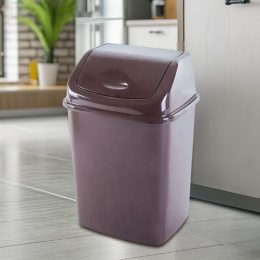 Мусорное ведро пластиковое Алеана 5 л  с поворотной крышкой, темно-коричневое (DRKD)