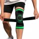 Спортивный эластичный компрессионный фиксатор-наколенник Knee Support WN-26 размер XXL Черный с зеленым (205)