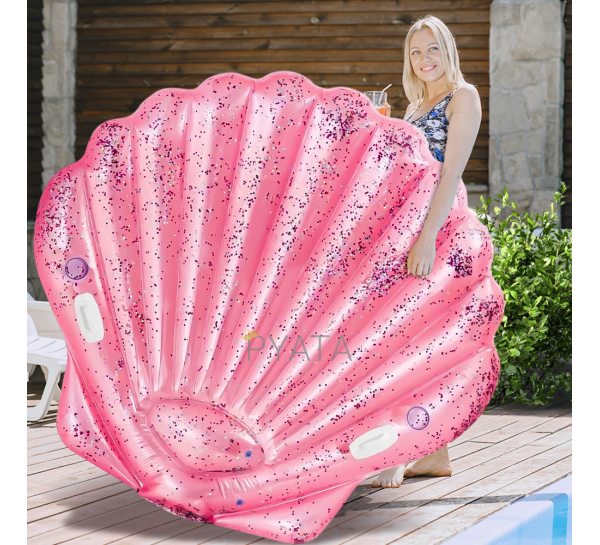 Надувной плотик Intex 57257 «Розовая ракушка» 178×165×24 см, от 8 лет, до 150 кг