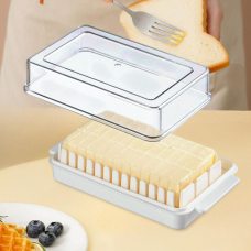 Пластиковая масленка 5047 с крышкой,  для хранения и нарезки, 16,5×9,5×5 см