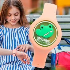 Детский силиконовый антимоскитный светящийся браслет с капсулой от комаров P1 Пудро-розовый Детский силиконовый антимоскитный светящийся браслет с капсулой от комаров P1 Пудро-розовый