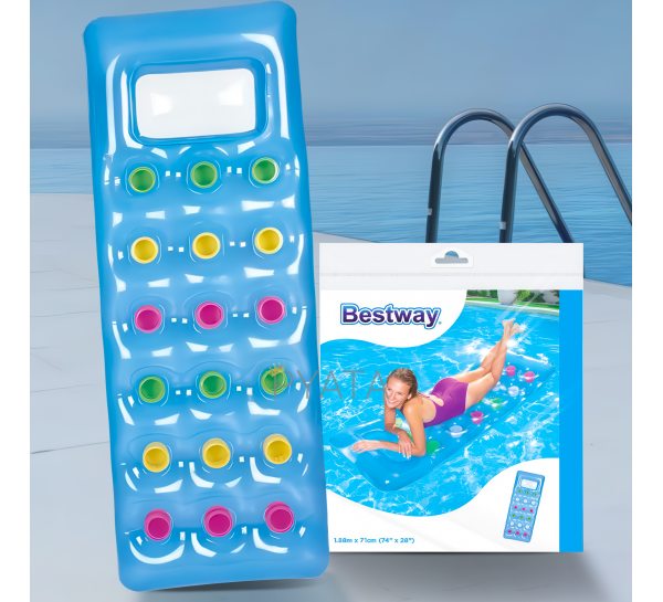 Надувний матрац для плавання Bestway 43040 188×71 см Блактиний (LM)