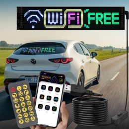 Гибкая LED панель Type-C 5V/2A Bluetooth, пульт на стекло авто или декор дома 16x64/375*92мм (AX)
