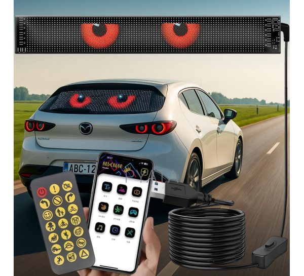 Гибкая LED панель Type-C HRP-1696 Plus Bluetooth, пульт на стекло авто или декор дома 16x64/192*898мм (AX)