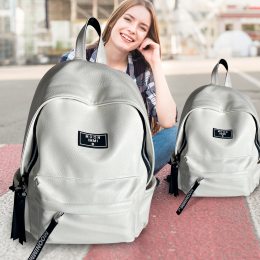 Эргономичный стильный кожаный женский рюкзак MOON immi MH-831201 White (MOON)