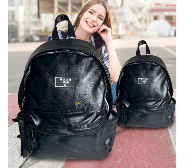 Эргономичный стильный кожаный женский рюкзак MOON immi MH-831201 Black (MOON)