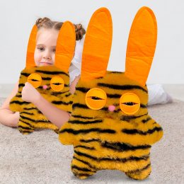Детская милая мягкая игрушка из плюша Фуглер Fuggler ZURU – Stripe серия Budgie Fugglers Оранжевый с полосами