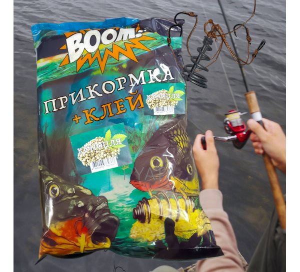 Рыбацкая прикормка для рыбы BOOM клей 1кг Конопля