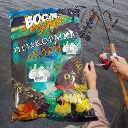 Рыбацкая прикормка для рыбы BOOM клей 1кг Чеснок