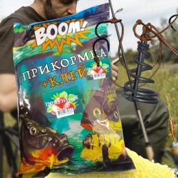 Рыбацкая прикормка для рыбы BOOM клей 1кг Клубника