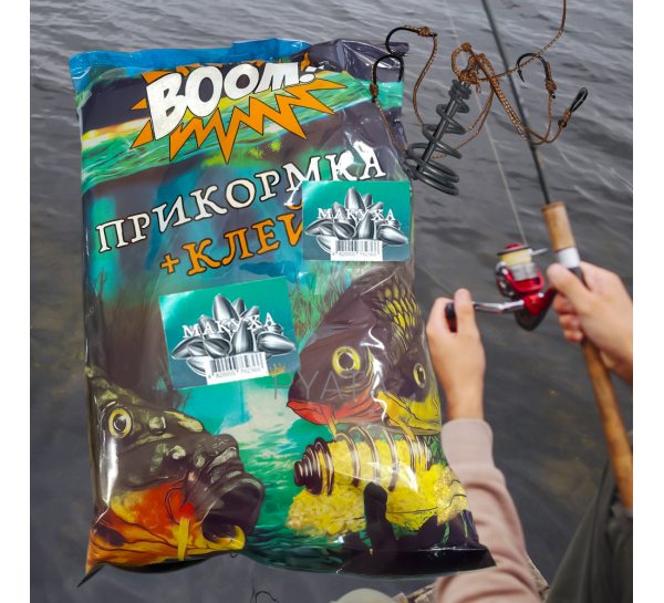 Рыбацкая прикормка для рыбы BOOM клей 1кг Жмых
