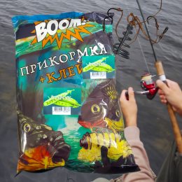 Рыбацкая прикормка для рыбы BOOM клей 1кг Горох