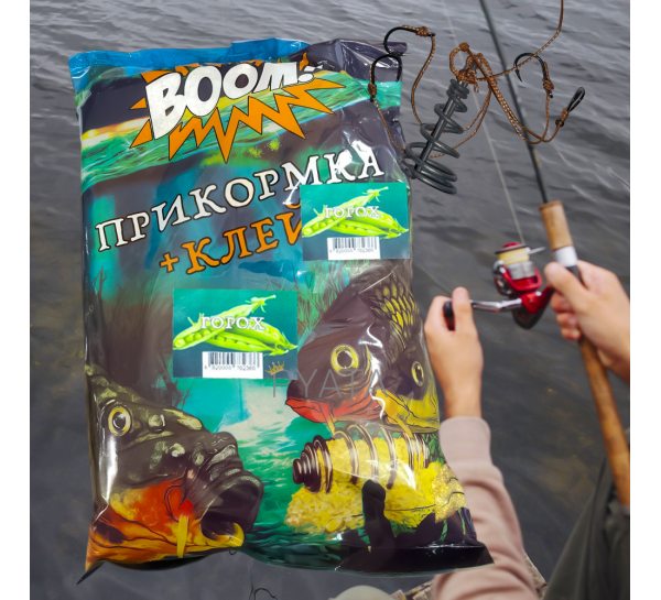 Рибальська прикормка для риби BOOM клей 1кг Горох