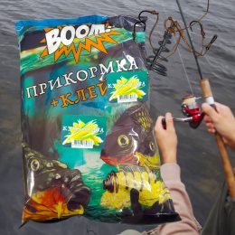 Рыбацкая прикормка для рыбы BOOM клей 1кг Кукуруза
