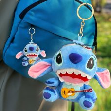 Мягкая игрушка-брелок Stitch 8286 с гитарой 12 см (AX)