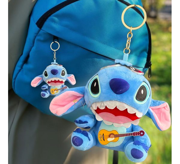М’яка іграшка-брелок Stitch 8286 з гітарою 12 см (AX)