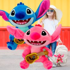 Детская яркая мягкая игрушка-брелок для рюкзака Stitch с гитарой 8382 (AX)