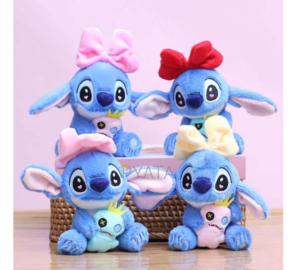 М’яка плюшева іграшка-брелок Stitch з бантом 13 см 9439 (AX)