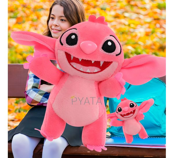 Дитяча декоративна маленька м’яка іграшка-брелок Stitch 13см 8383 Рожевий (AX)