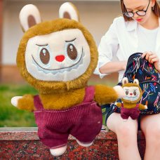 Детская мягкая плюшевая маленькая игрушка-брелок Лабубу 9300 Коричневый (AX)