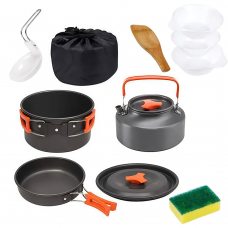 Набор посуды для кемпинга CAMPSOR из анодированного алюминия на 3 персоны Серый (JS)