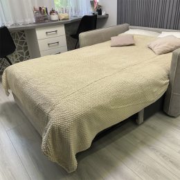 Двоспальне плед-покривало Lisa стільники «Затишок» 220*200 см Пісочний (ВОТ)