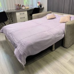 Двоспальне плед-покривало Lisa стільники «Затишок» 220*200 см Бузковий (ВОТ)