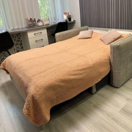 Двоспальне плед-покривало Lisa стільники «Затишок» 220*200 см Помаранчевий (ВОТ)