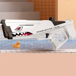 Игрушечный детский водяной пистолет-бластер на аккумуляторе для активных игр Waterblaster Shark C2030 Белый