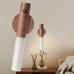 Бездротова настінна LED лампа-нічник із датчиком руху Induction Lamp 850, Темне дерево (205)