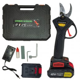 Ножиці-секатор садовий акумуляторний Lithium Scissors 48Vf на 2 акумулятора, Чорний (AMN)