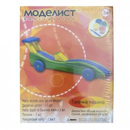 Дитячий розвиваючий дерев'яний конструктор M-003 Гоночна машина (NI)