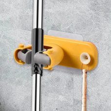 Универсальный настенный держатель-органайзер с липучкой для швабр и щеток Желтый (205)