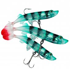 Съемная многоразовая реалистичная силиконовая приманка Jaixing Soft Lures 15.2g, 10см, 3шт, цвет 096