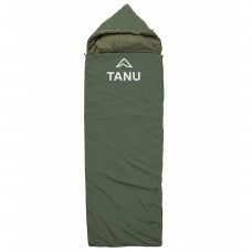 Спальный мешок с подушкой TANU Батал флисовый -30°, синтепон 350 г/м2, размер 220*90 см Олива (BR)