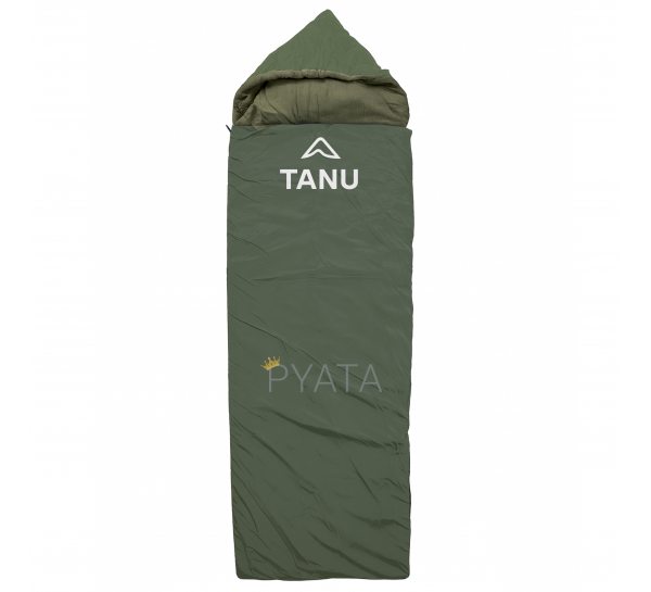Спальный мешок с подушкой TANU Батал флисовый -30°, синтепон 350 г/м2, размер 220*90 см Олива (BR)