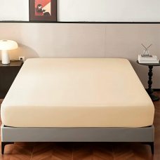 М'яке простирадло-наматрасник на резинці GSG-033 200х220+28 см Молочний