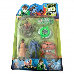 Игровой детский набор из 4 светящихся фигурок G01943/0803-6 герои мультфильма BEN10 5 серии + часы (NI)
