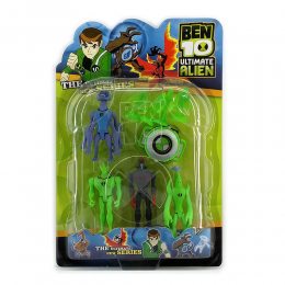 Набор из 4 фигурок с часами G01970/0803-11 BEN10 5 серии (Кристал + Желе + рототипы) светящиеся (NI) 