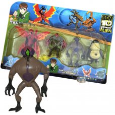 Набор коллекционных фигурок BEN10 5 серии G01982/0842-3(Крылатый + Обезьяна-паук + Бливка + Рук) светятся(NI)