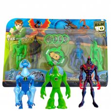 Игровой набор коллекционных фигурок G01956/0842-15 4 шт. светящихся BEN10 5 серии + часы в блистере (NI)