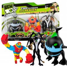Пластиковые игровые детские коллекционные светящиеся фигурки 3 шт. G15999/0807А-9 BEN10 5 серии в блистере (NI)