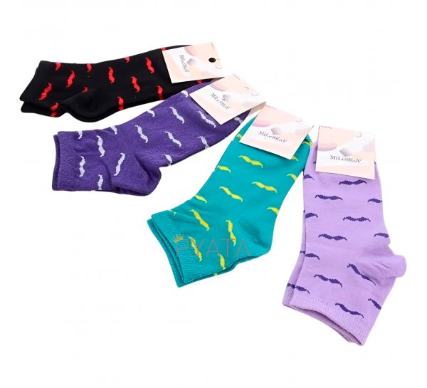 Короткі еластичні жіночі шкарпетки мікс 178/05764 (36-41) текстиль 12 шт (ВОТ)