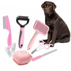Набір інструментів для догляду за тваринами, стрижки та грумінгу, Рожевий (626)
