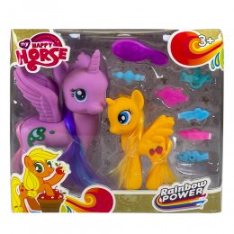 Детский набор игрушек единороги с расческой в комплекте My happy horse EN71-6P/L-A17 3+ (AHMD)