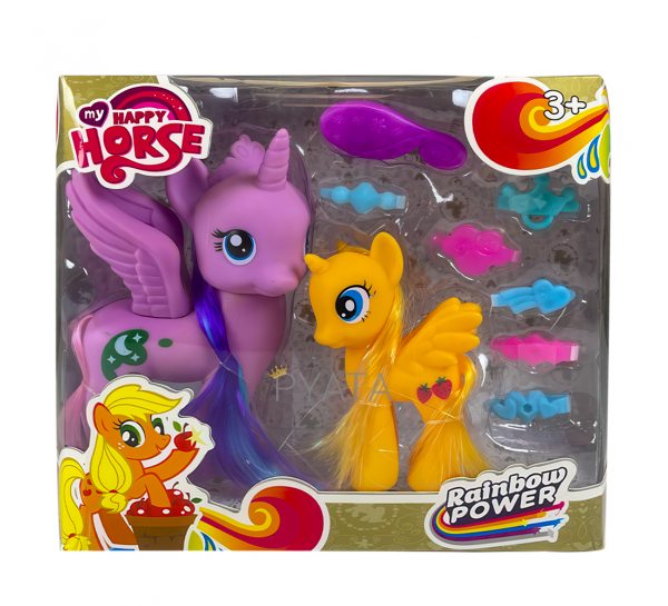 Детский набор игрушек единороги с расческой в комплекте My happy horse EN71-6P/L-A17 3+ (AHMD)