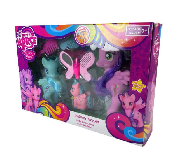 Детский набор игрушек единороги с аксессуарами My happy horse NL-A-23-3 (AHMD)