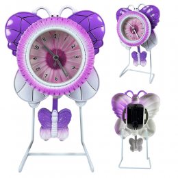 Дитячий настільний годинник на каркасі у формі метелика LM77-7301, Бузковий (AHMD)