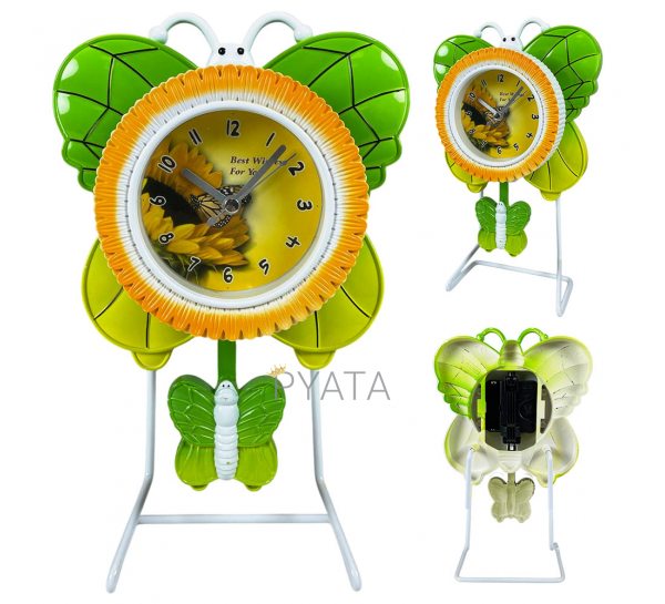 Дитячий настільний годинник на каркасі у формі метелика LM77-7301, Зелений (AHMD)