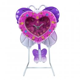 Дитячий настільний годинник на каркасі у формі метелика Clock LM77-7300 Рожевий (AHMD)